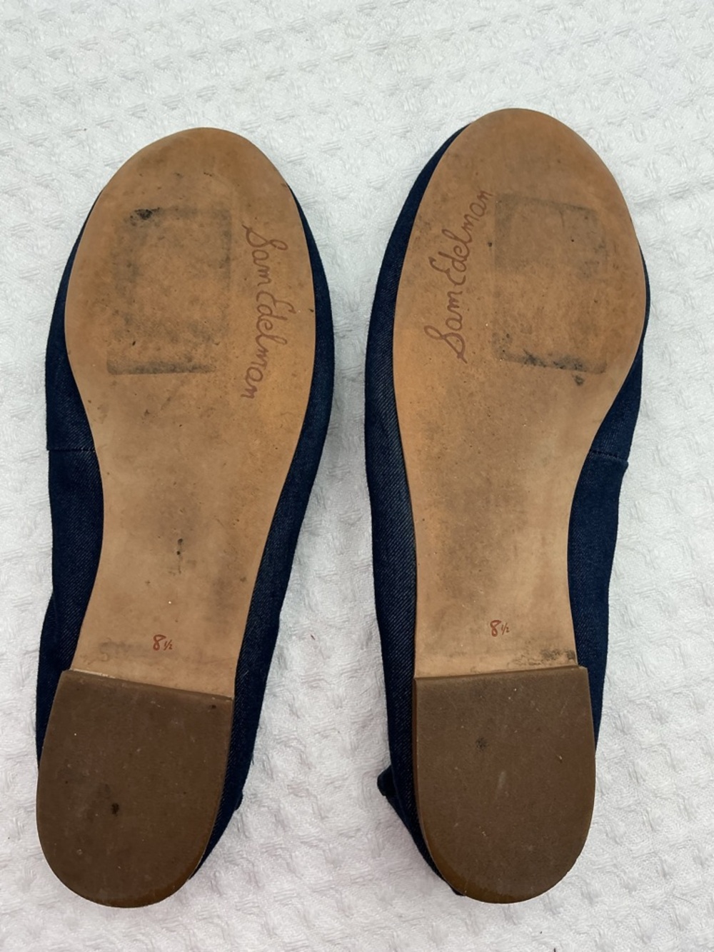 Sam Edelman Navy Bow Ballet Flats - Picture 6 of 8